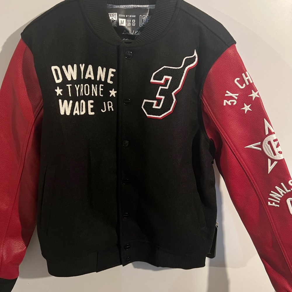 Miami Heat Wade Leather Varsity Jacket (LE)